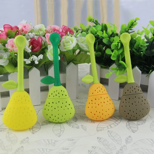 Silicone tea strainer pear