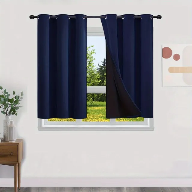 Blackout curtains with no pattern with thermal lining - Energy saving, privacy and style for living room, bedroom, kitchen and bathroom