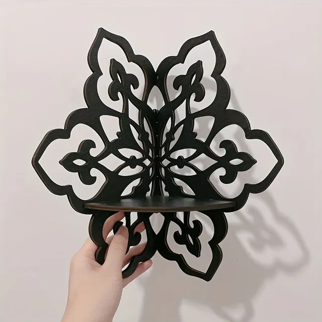 1 buc. Suport elegant din lemn pentru cristale în formă de floare, negru, decorațiune pentru casă