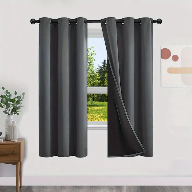 Blackout curtains with no pattern with thermal lining - Energy saving, privacy and style for living room, bedroom, kitchen and bathroom