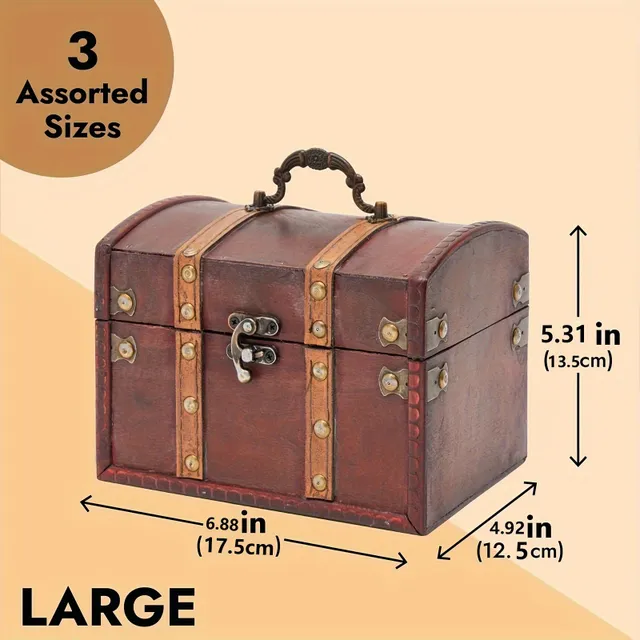 3pcs/set Retro Wooden Storage Boxes For Jewellery, Resistance Storage Basket With lid On necklaces, Earrings, Bracelets, Organizer For Home Storage Bedroom, Table Computer, Komoda, Home, Dorm