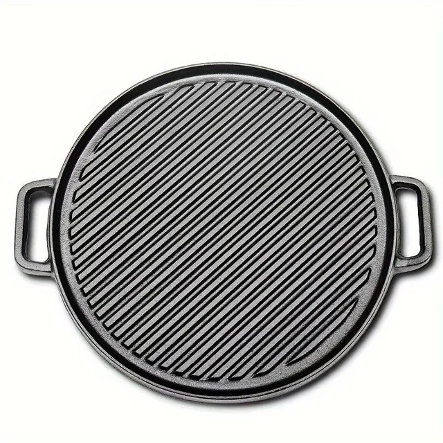 Double-sided cast iron grill pan