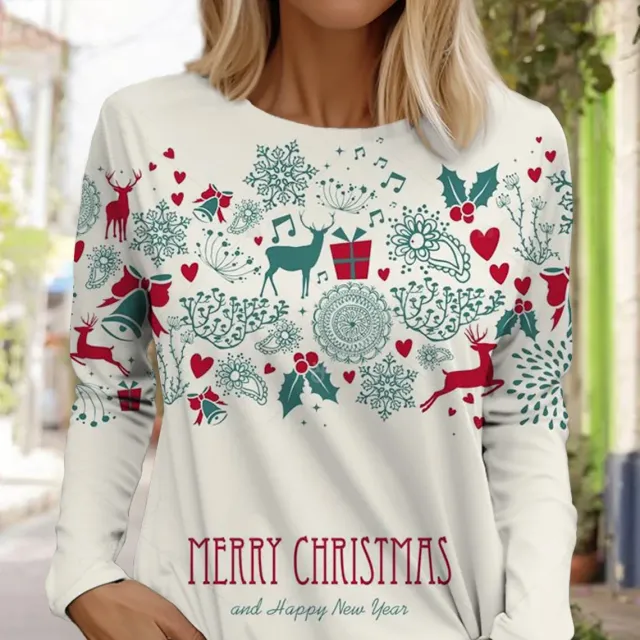 Christmas Women's Long Sleeve Autumn Street Clothes Daily Informal Clothes