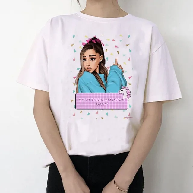 Luxurious women's shirt with short sleeves - Ariana Grande
