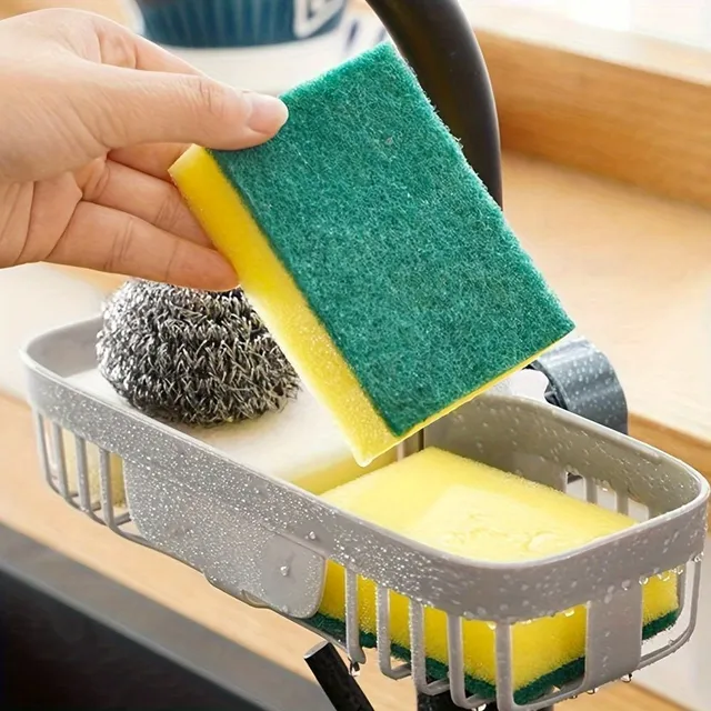 Elegant sponge and soap organizer over the sink