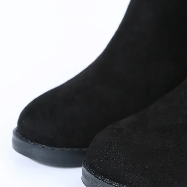 New Winter Women's Warm Plush Suede Long Boots Comfortable Wedge Cotton Half Boots