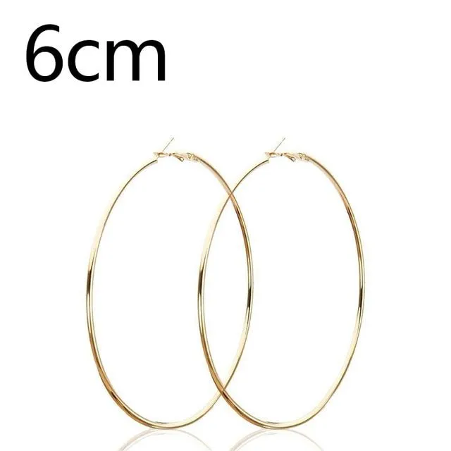 Large hoop earrings - multiple sizes, gold, silver