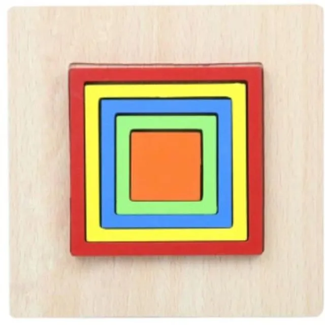 Children's wooden educational rainbow puzzle
