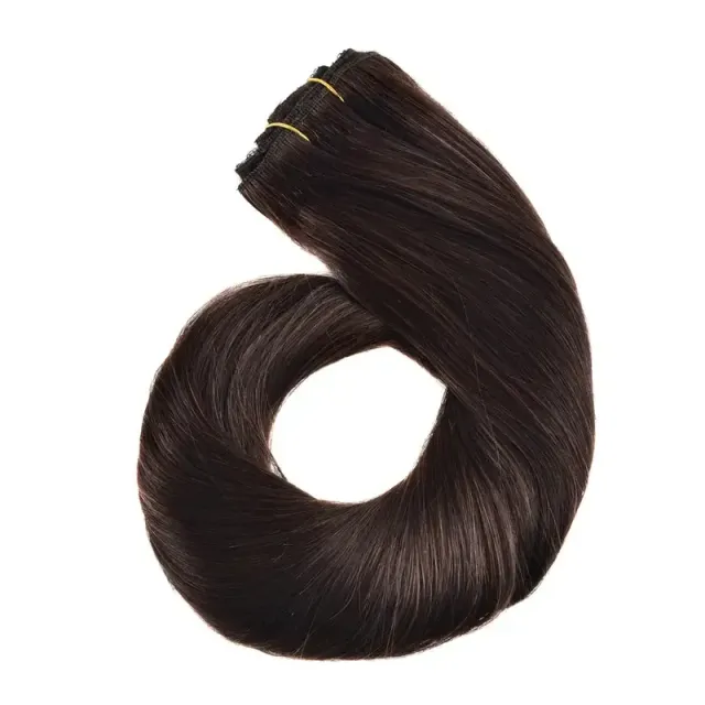 Clip-in natural human hair extension for women and girls - straight, Remy, to everyday wearing