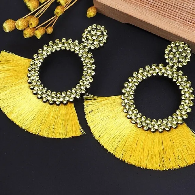 Women's hanger earrings with tassel G580