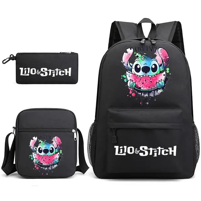 Stitch school kit set - Backpack and pencil case + shoulder bag
