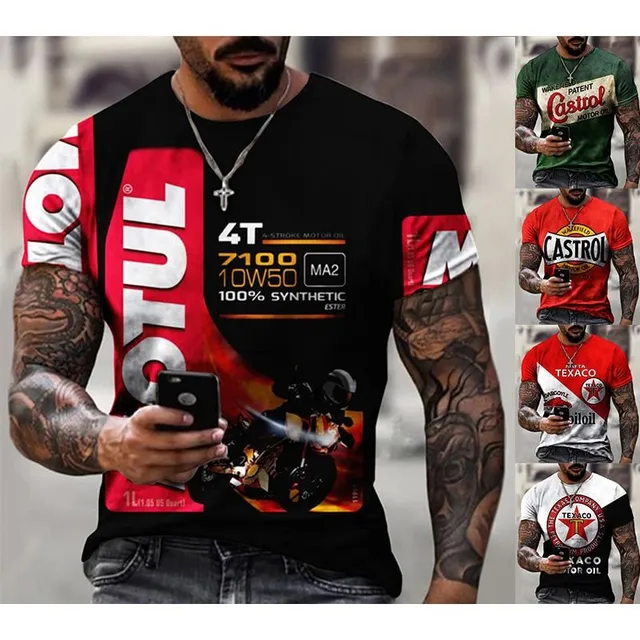 Men's short sleeve T-shirt with print - Racing