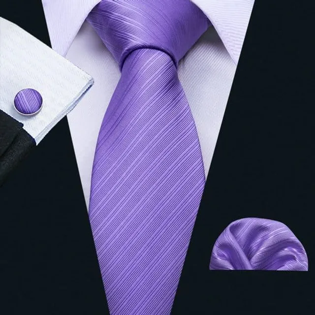 Men's beautiful business set with fine pattern | Tie, Handkerchief, Cufflinks