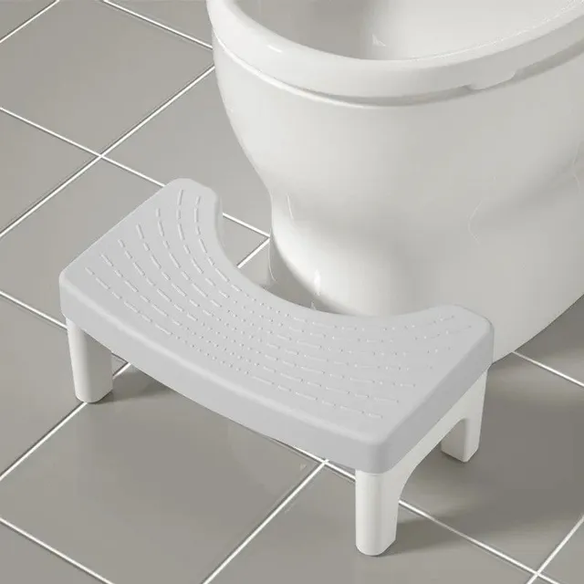 Scaun portabil rotund pentru toaletă, suport din plastic pentru WC, bază antiderapantă pentru toaletă, scaun pentru picioare 39 x 22 x 16 cm