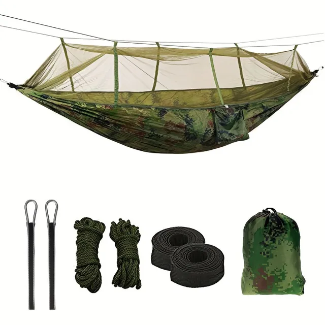 Plasă de leagăn exterior împotriva țânțarilor, material din nylon împotriva țânțarilor Pat suspendat de camping pentru rucsacuri, camping, călătorii, plajă, curte