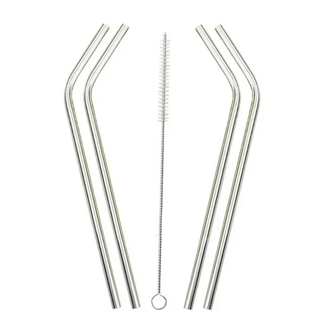 Stainless steel drinking straw - 8 pcs