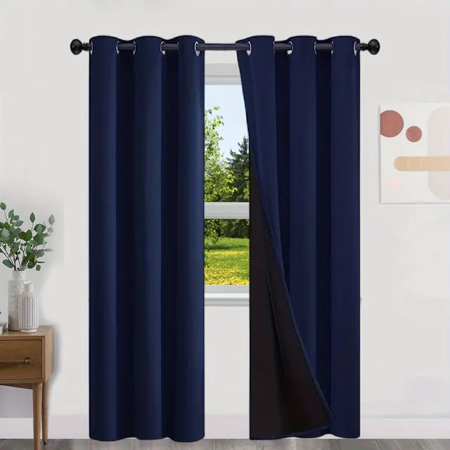 Blackout curtains with no pattern with thermal lining - Energy saving, privacy and style for living room, bedroom, kitchen and bathroom