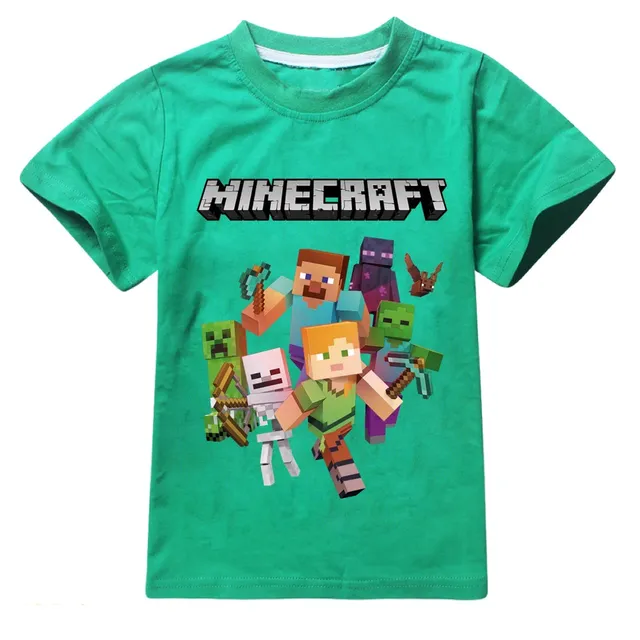 T-shirt en coton pour enfant à manches courtes Minecraft