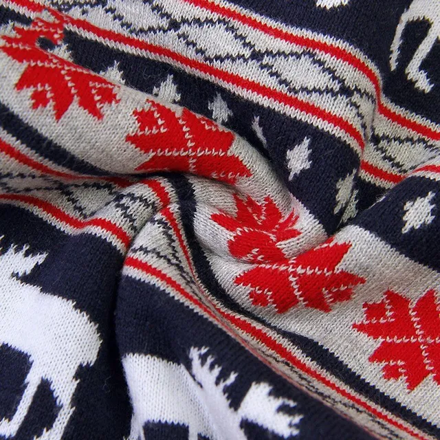 Dětský pletený overal s vánočním potiskem pro miminka na podzim a zimu