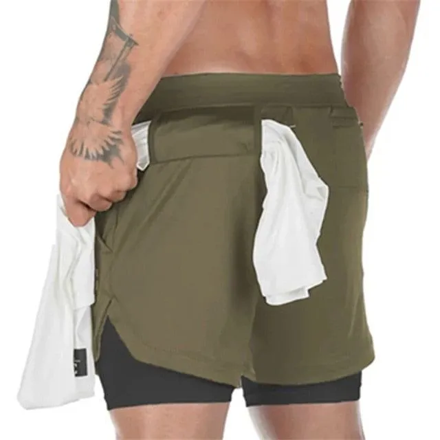 Sports exercise shorts 2in1