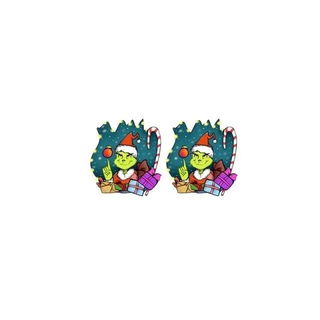 Stuffed earrings with Christmas Grinch