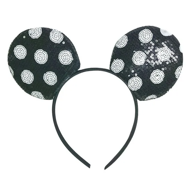 Children's trendy flitched headband with ears in Mickey and Minnie Mouse motifs