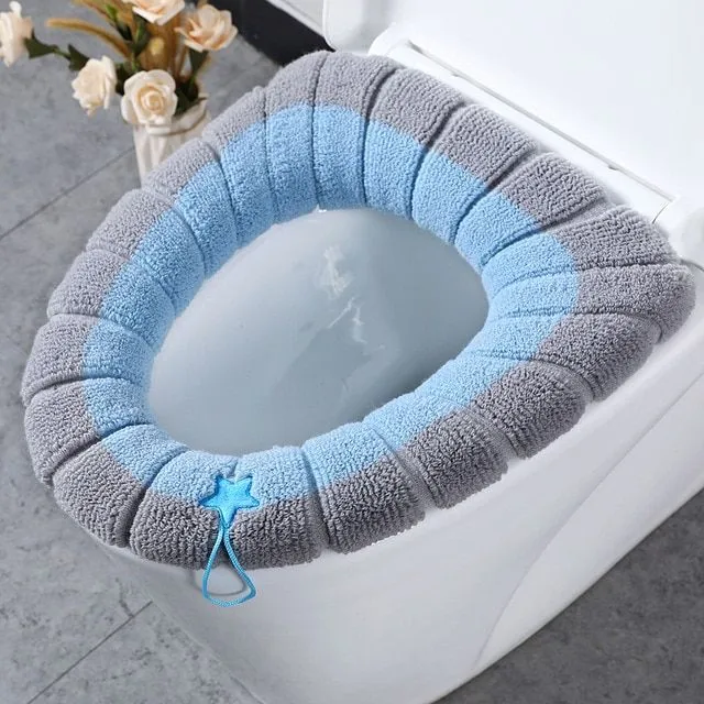 Fluffy plush toilet seat covers