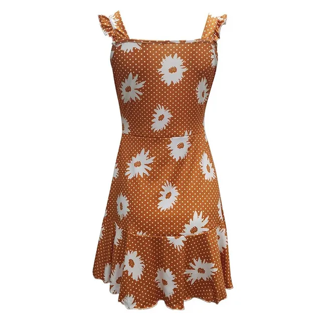 Ruffled summer dress with floral print