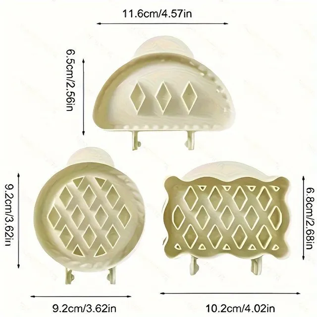 Practical set of 3 forms for mini cakes and cookies - simple press and you are done, ideal for holiday baking