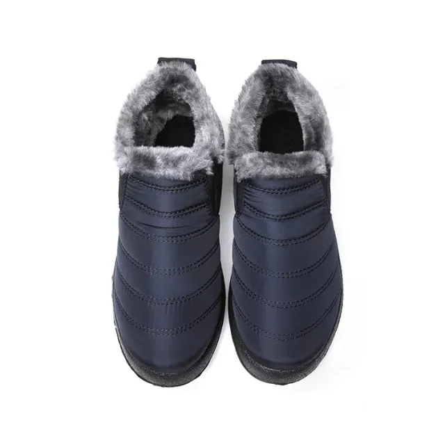 Women's winter boots - short waterproof snow boots with fur