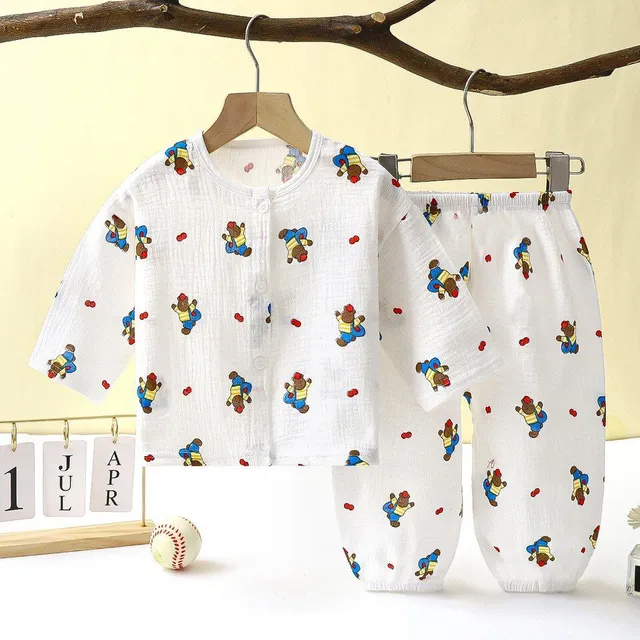 Kids set of cute classic pajamas with printing - more variants