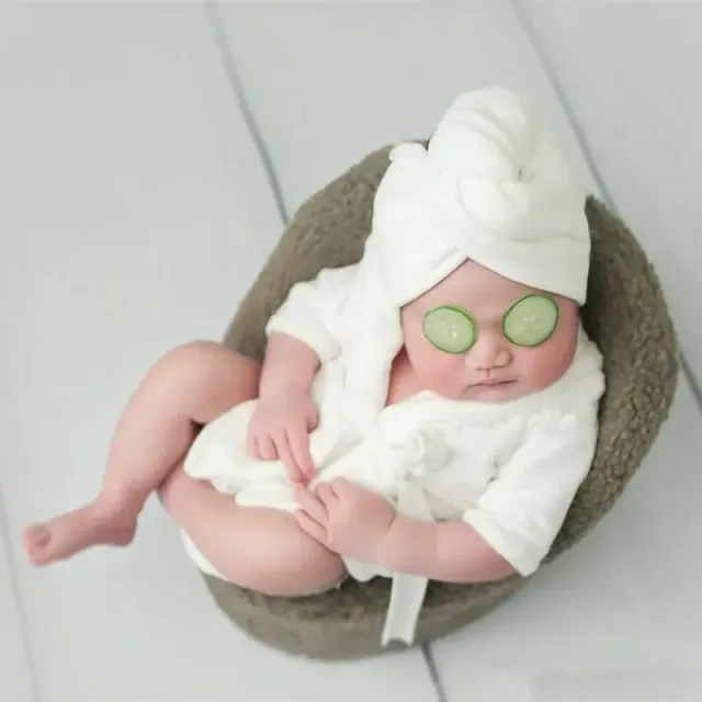 Fürdőköpeny újszülötteknek fotózáshoz - fotó kiegészítők csecsemőknek