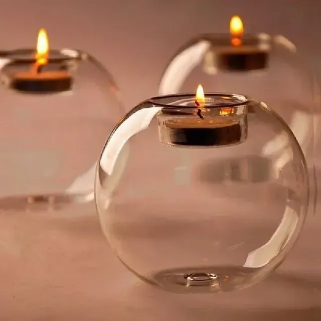 Glass candle for home decoration