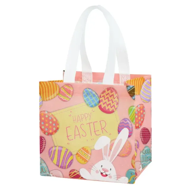 Large-night gift bag made of nonwoven fabric with rabbit motif