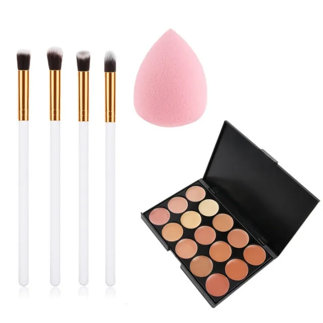 Concealer palette with make-up sponge