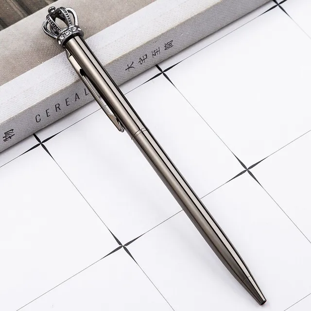 Luxury office pen with crown-shaped decoration