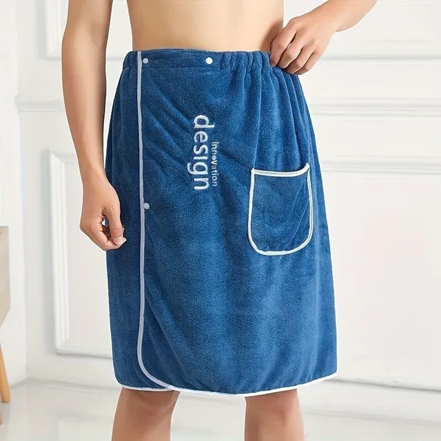 Male bath towel with adjustable rubber - soft and pleasant shower wrap for body