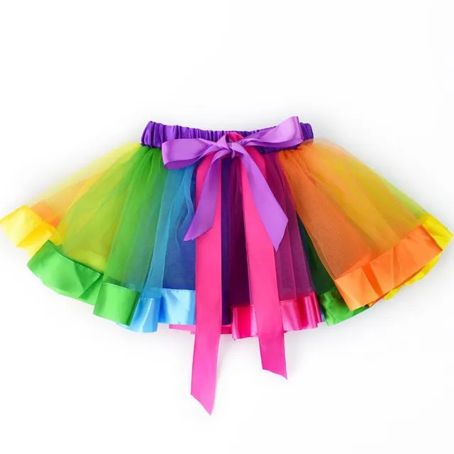Girls Rainbow Dance Fluffy Skirt