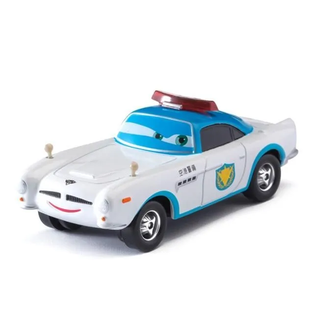 Uroczy samochód McQueen dla dzieci white-police-car