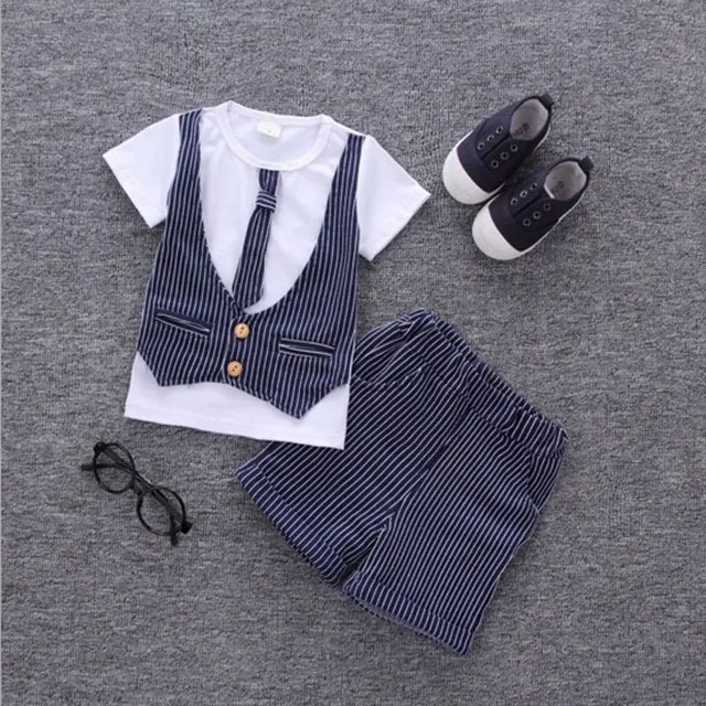 Boys summer casual set © T-shirt with vest, Shorts