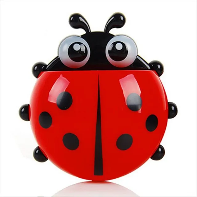 Ladybug-shaped toothbrush holder