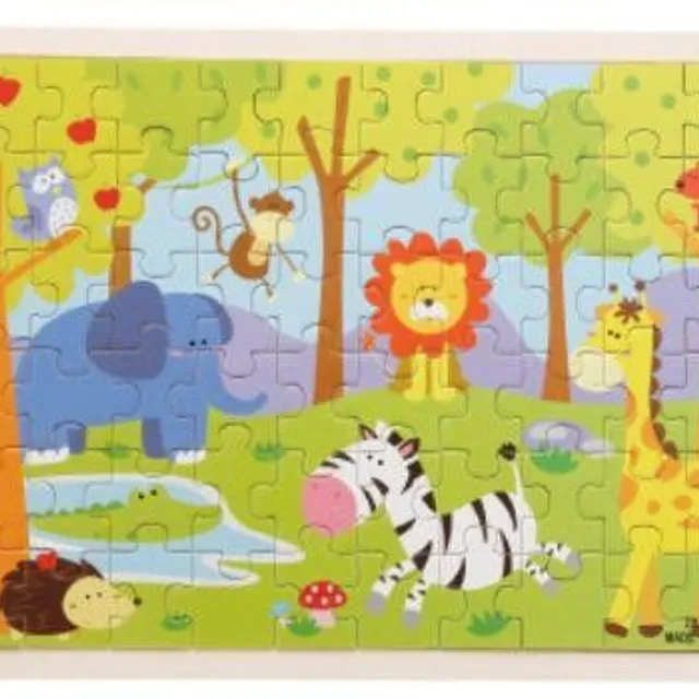 Drewniana puzzle dla dzieci 60 sztuk