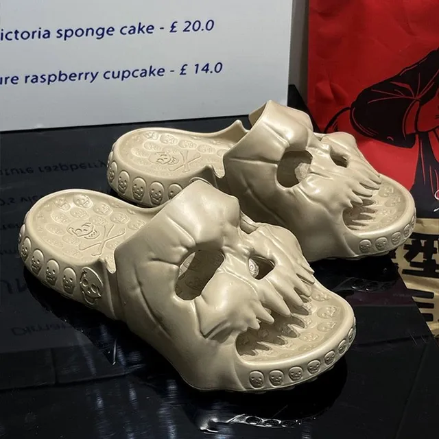 Design slippers with skull