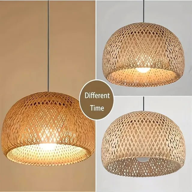 Bambuslampe mit Rattanschirm im vietnamesischen Stil