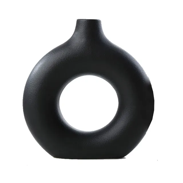 Creative ceramic vase in the shape of a doughnut - Round Hollow Florist