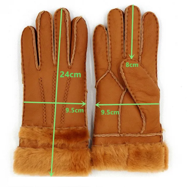 Women's winter sheepskin gloves
