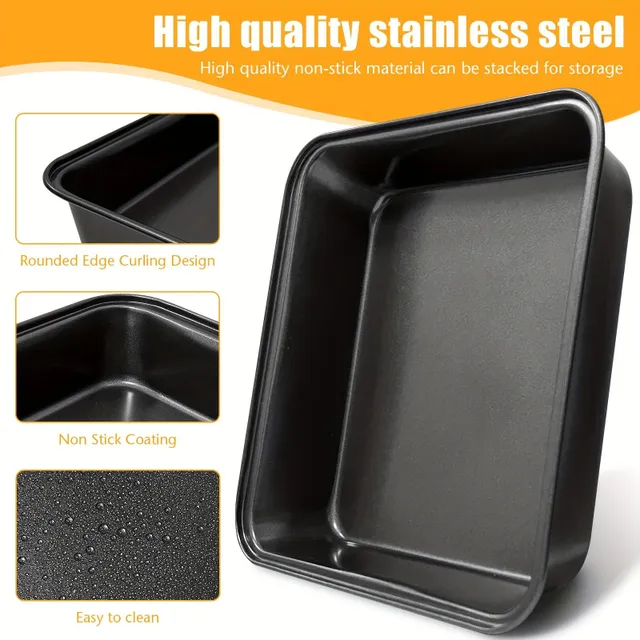 Deep square baker 3v1: Bake plate, cake form and barbecue tray with non-sticky surface
