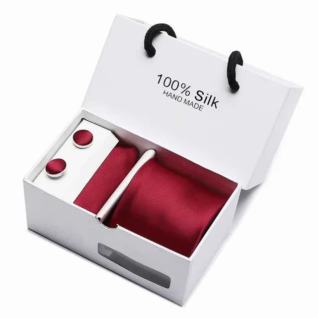 Luxus férfi díszlet Vangise Tie, Handkerchief, Cufflinks sb14