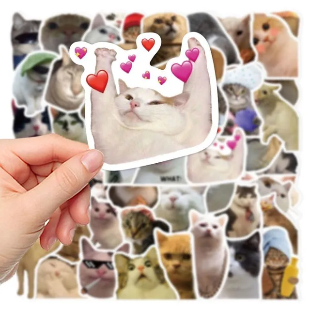 Set of funny stickers with cat Kitty
