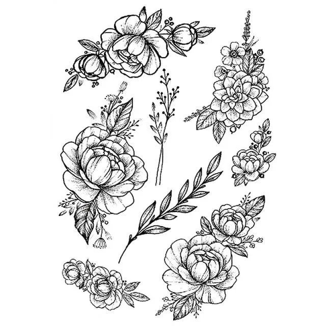 Temporary Rose Tattoo ty207